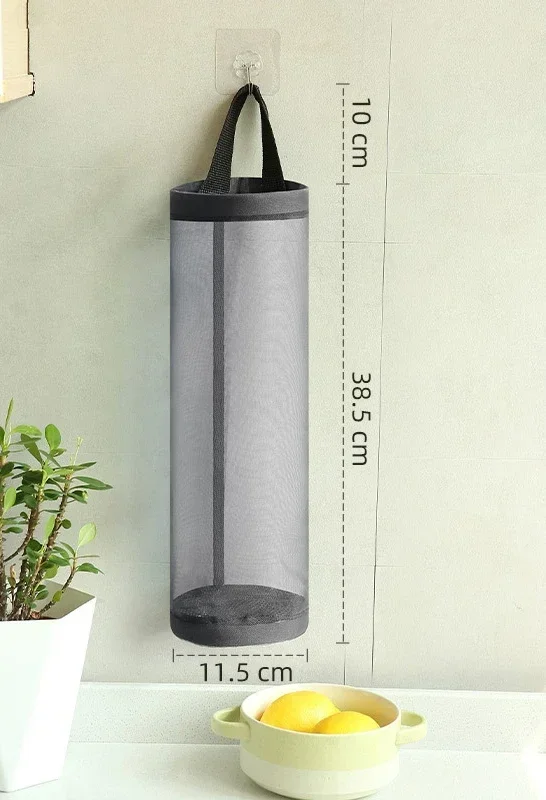 Kitchen Grocery Bag Home Holder Wall Mount Plastic Bag Holder Dispenser Hanging Storage Trash Garbage Bag Garbage Organizer