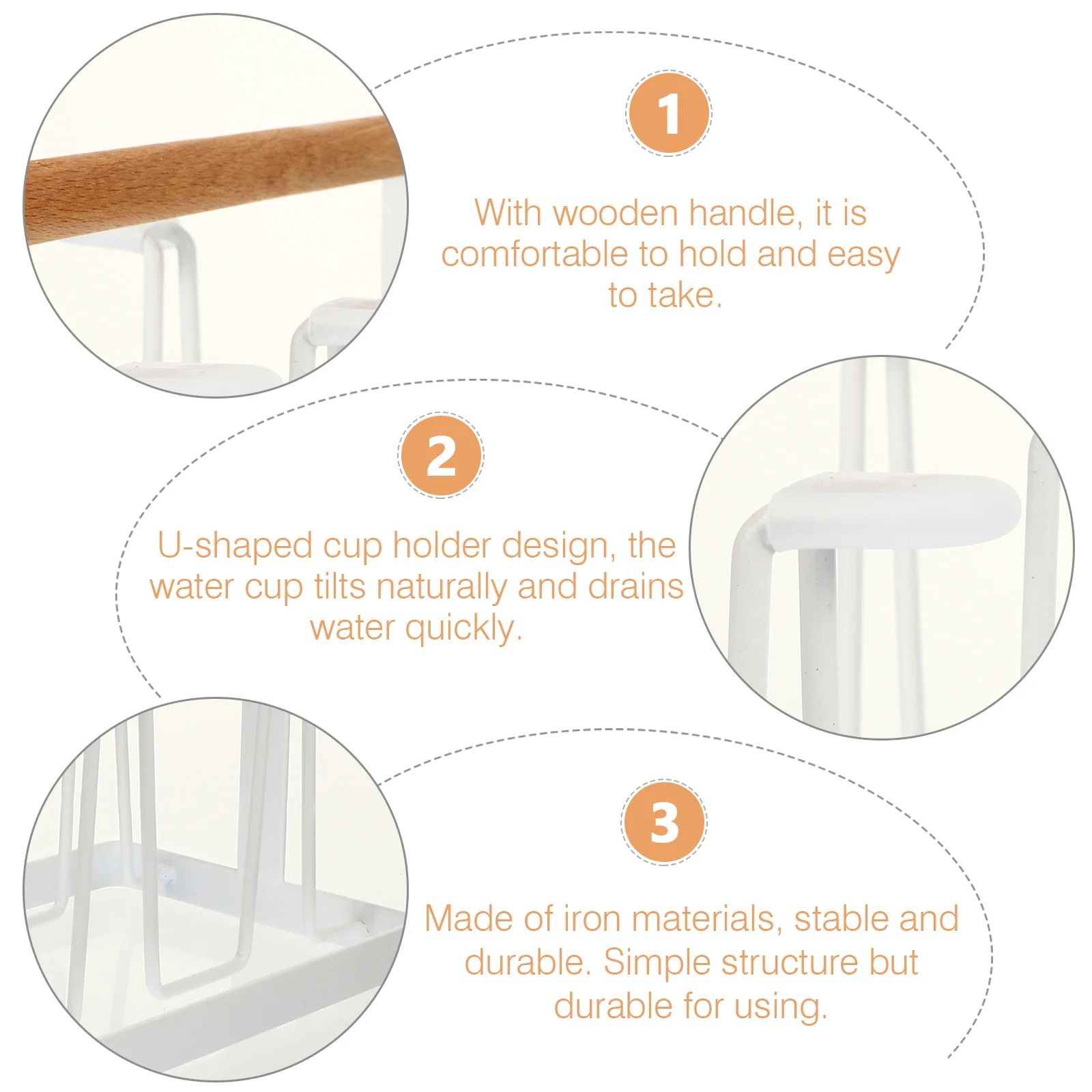 

Cup Drain Rack Storage Stand Drainer Japanese- Glass Iron Drying Organizer