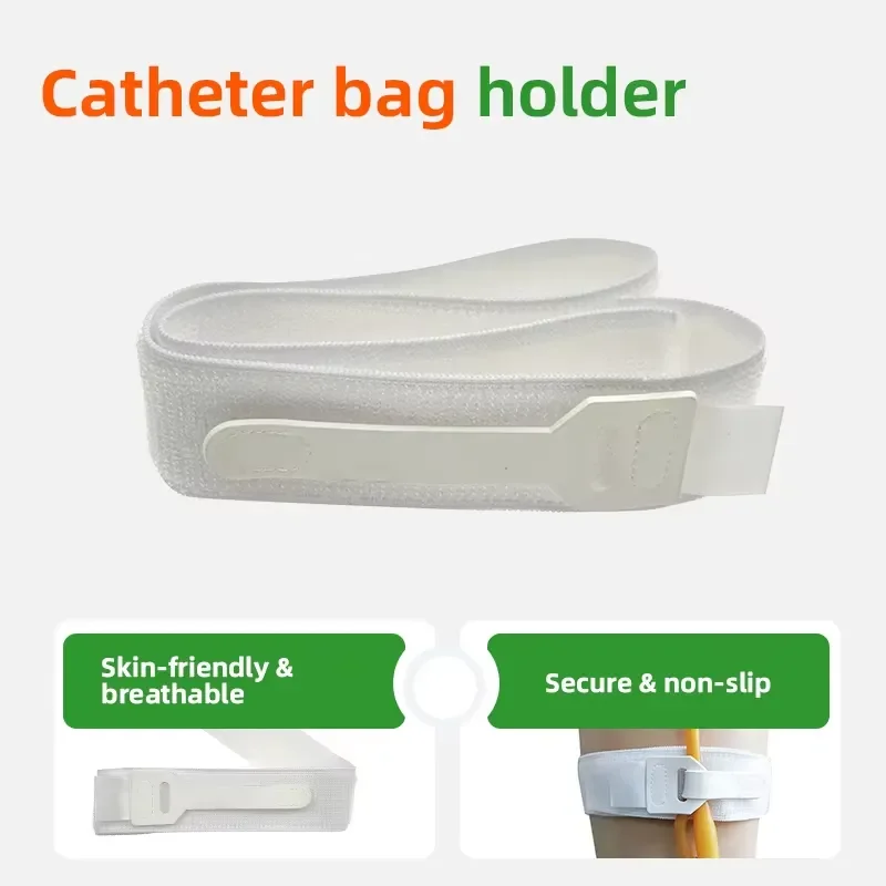 AP01 for Adjustable Urinary Catheter Leg Strap Latex Free Nylon Spandex with Wave Straight Slip Silicone