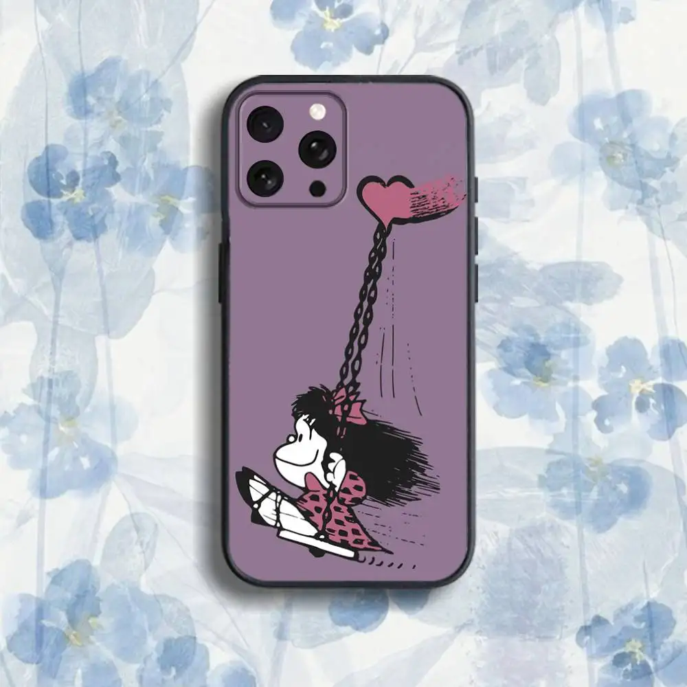 Cute-S M-Mafaldas-ES Phone Case For iPhone 17,16,15,14,13,12,Pro,Max,Plus,E,SE4,Air,Mini Black Soft Box