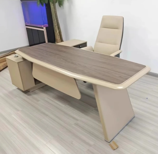 

Угловой компьютерный стол Boss L-образной формы для руководителя с полками и выдвижными ящиками для дома и офиса