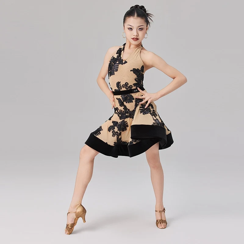 Trajes de baile de salón para niños, vestido de competición de baile latino para niñas, vestidos de actuación de baile latino Rumba SL13672