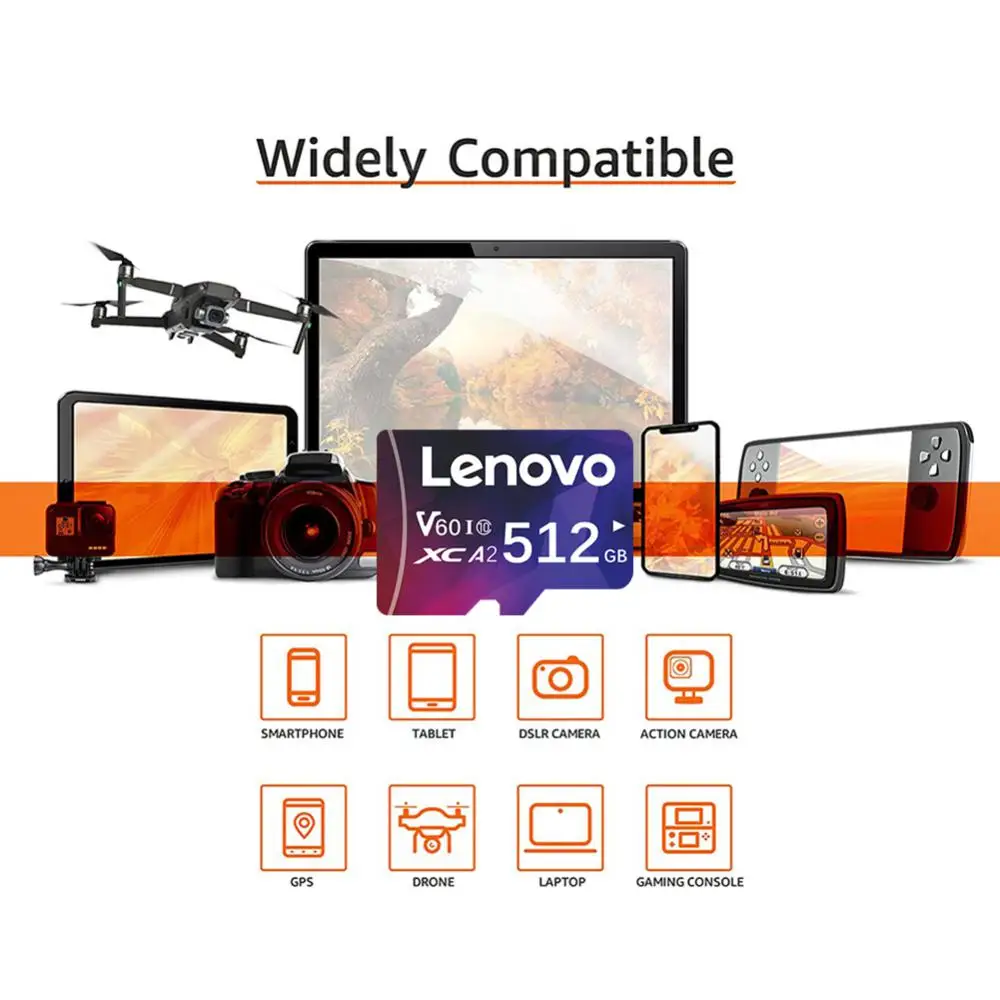 Lenovo 2TB SD Memory Card 1TB 512GB SD Card 256GB Ultra-fast Transfer Micro TF SD Card 128GB Cartao De Memoria For Phone PC