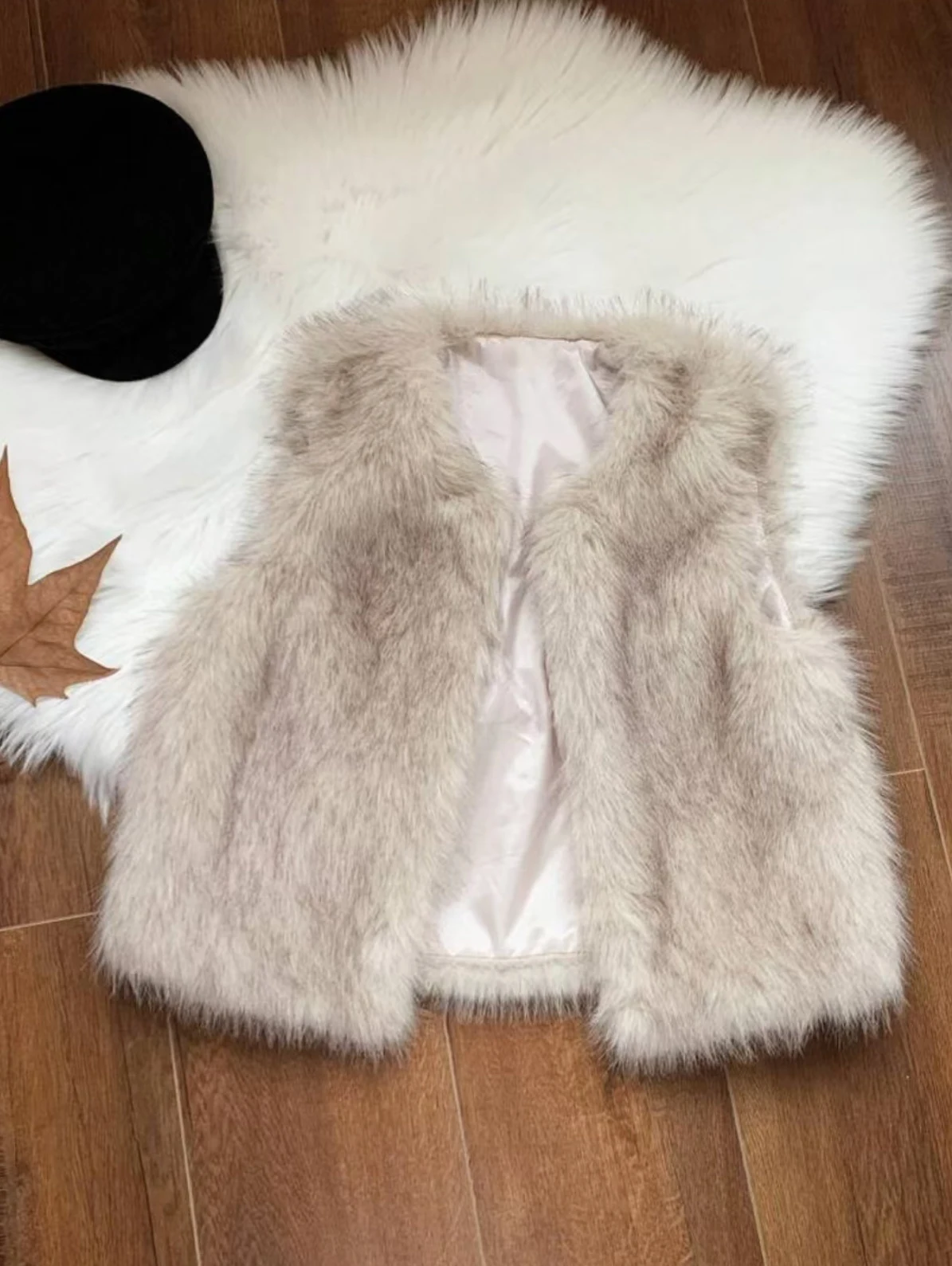 Herbst Winter Damen Elegante Modische Damen Weiche Kunstfell Weste Jacke Lässige Oberbekleidung Bequemer Stil Mantel