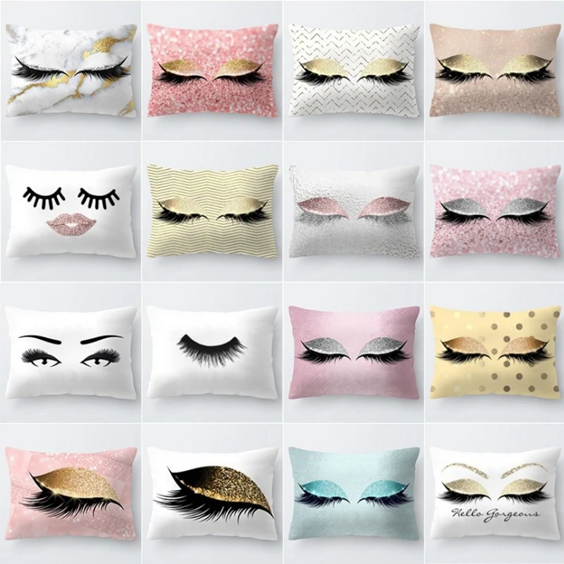 Lash Pillowcase Throw Pillows Eyelash Cushion Cover Home Decor Geometric Sofa cushion home decorative pillows Eye pillow cover