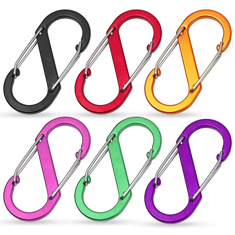 

15PC Aluminium Alloy S Shape Camping Carabiners Safety Buckles Outdoor Sports Bottles Backpack Keychain Climbing Hiking Hooks #5