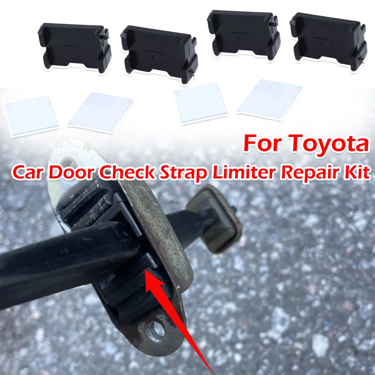 

4kit For 2 Door Car Door Check Assy Checker Strap Stopper Repair Kit For Toyota VOXY WILL YARIS STARLET SEQUOIA PORTE KLUGER