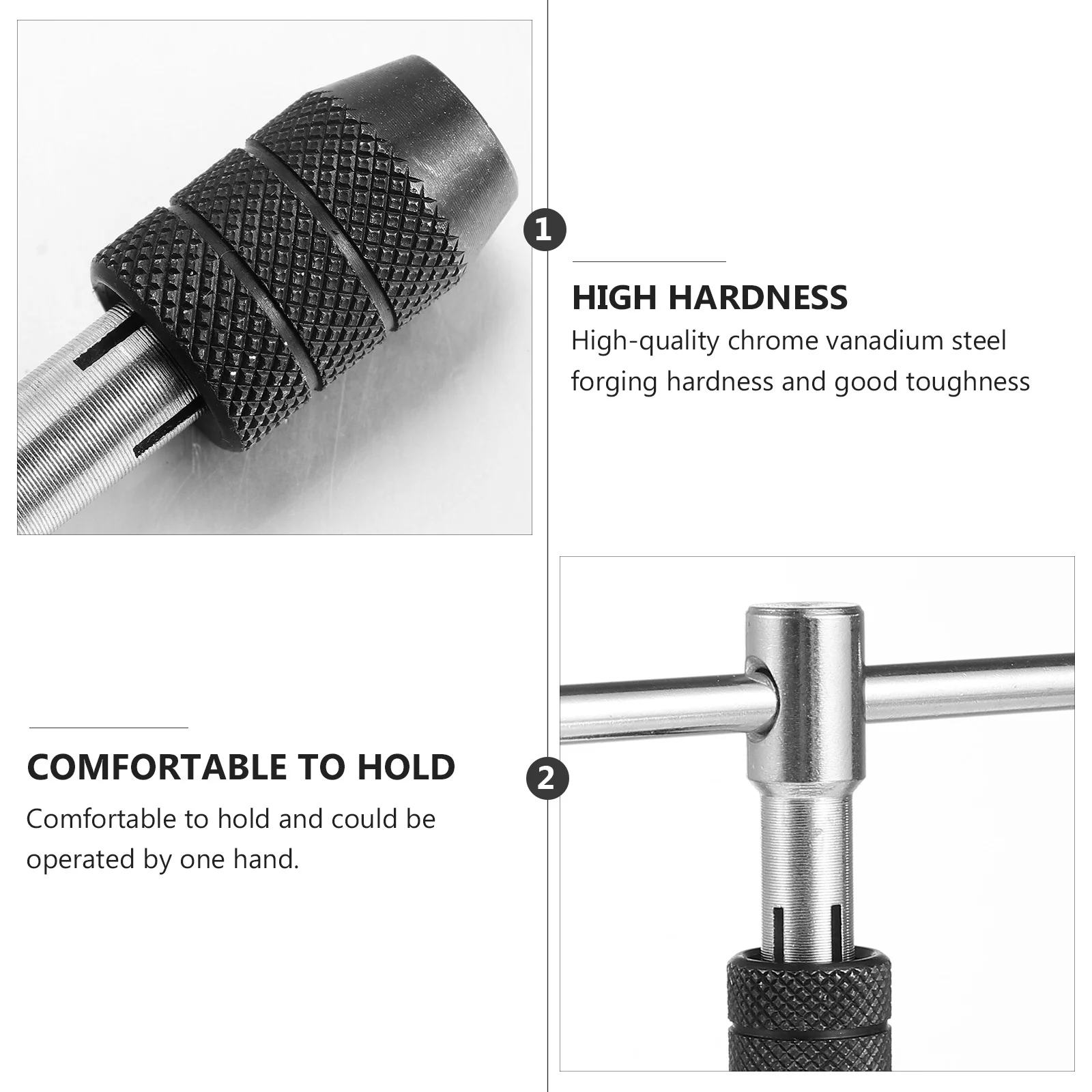 

3Pcs Hand Tap Wrench Adjustable T-Handle M3-M6 Ratcheting Threading Tool for Bike Furniture -Handle Tap Wrench