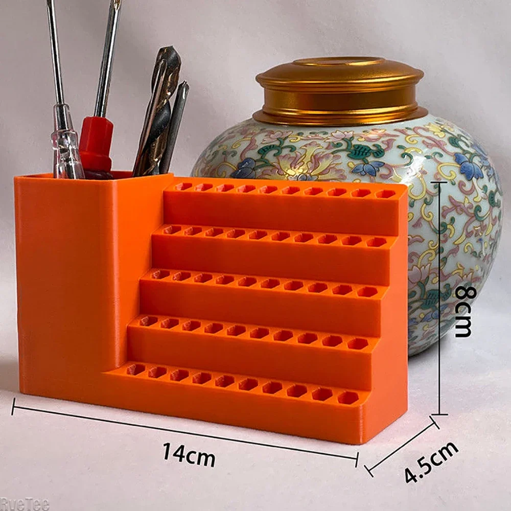 Exquisite PETG Screwdriver Head Storage Box with Hole Plate Support Craftsmanship Screwdriver Case for Tool Organization