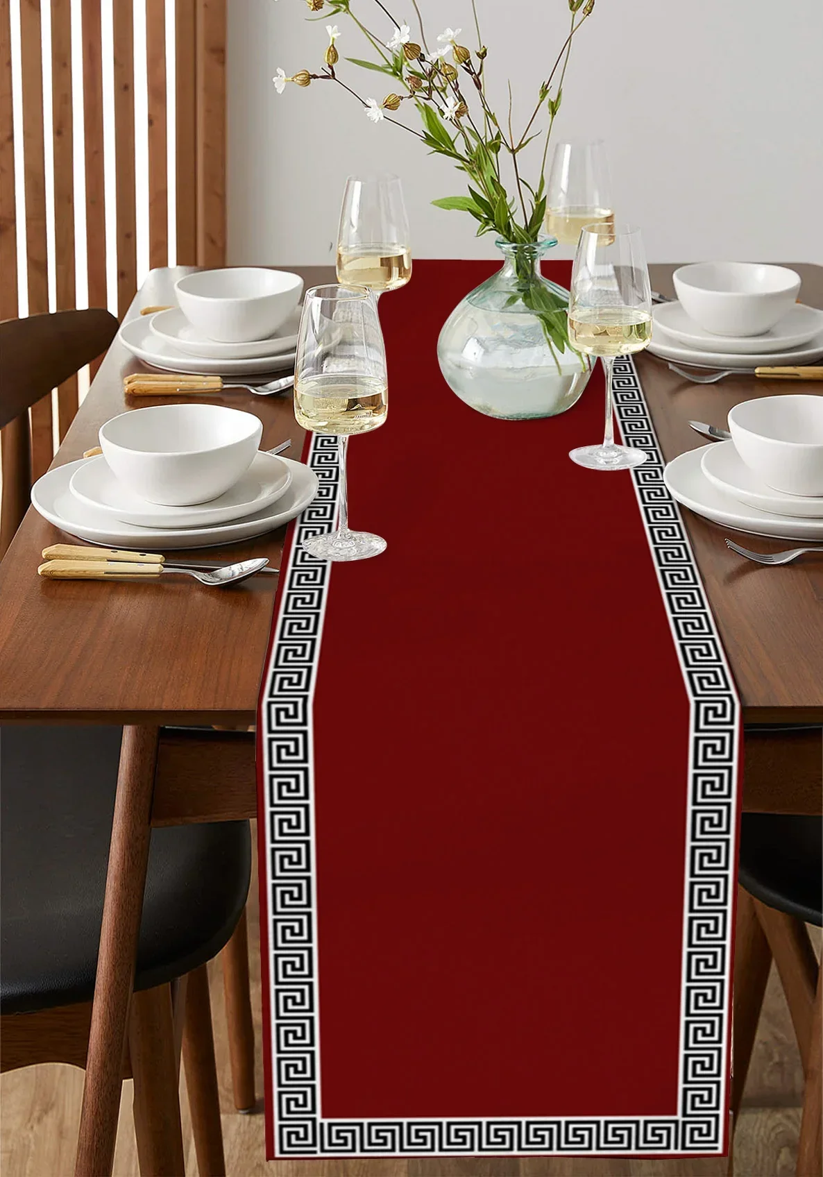 Red Simple Chinese Pattern Table Runner Decoration Home Decor Dinner Table Decoration Table Decor