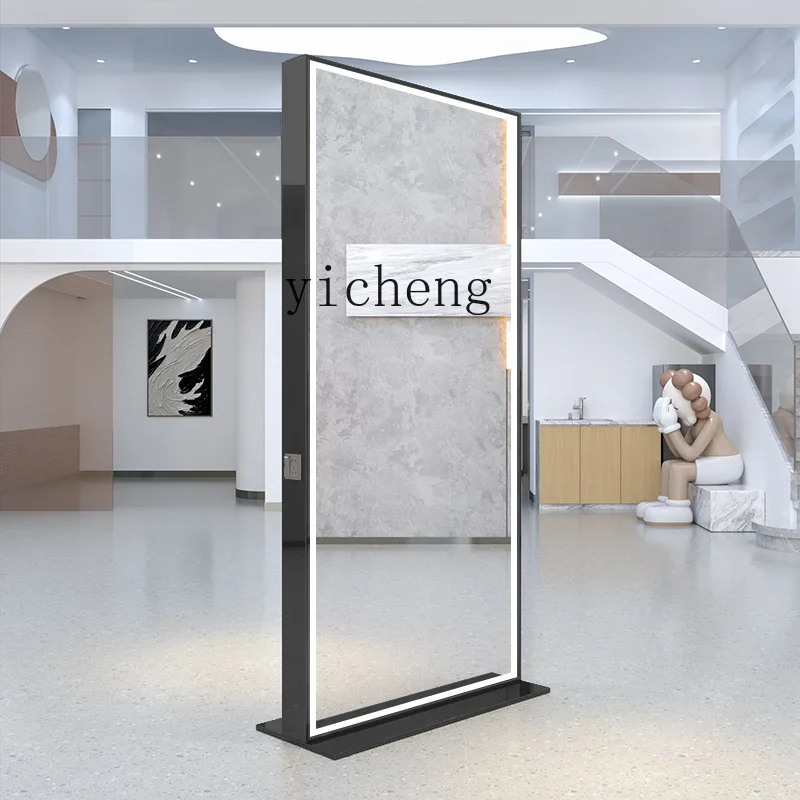 Barber Shop Mirror Single Double-sided Floor Mirror Perm Dyeing and Cutting Mirror with Light