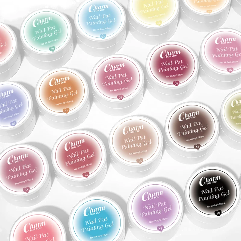 Pat Painting 3d nail art gel Nail Pat Painting Gel No Flowing Full Coverage Creamy Painting Color Pigmented nails painting gel
