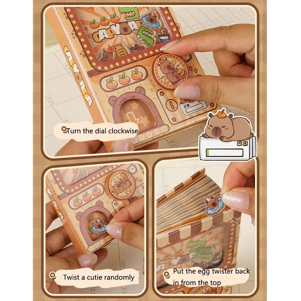 Creative Gashapon Machines Notebook Hardcover Portable Fun Small Notepad Egg Twisting Machine Shaking Cartoon Square Writing Pad