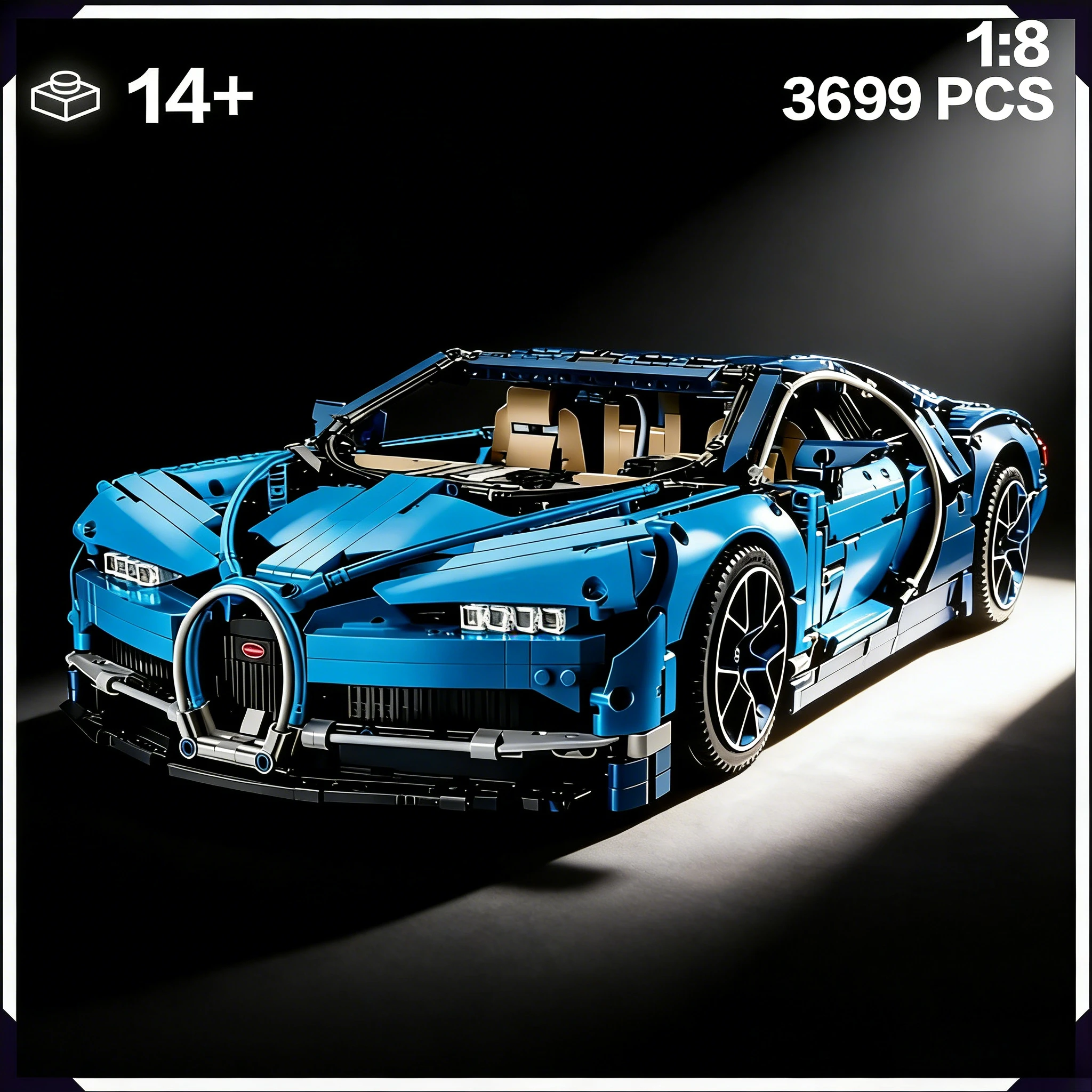 

Конструктор гоночной модели автомобиля в масштабе 1:8, 42083, развивающая STEM-игрушка