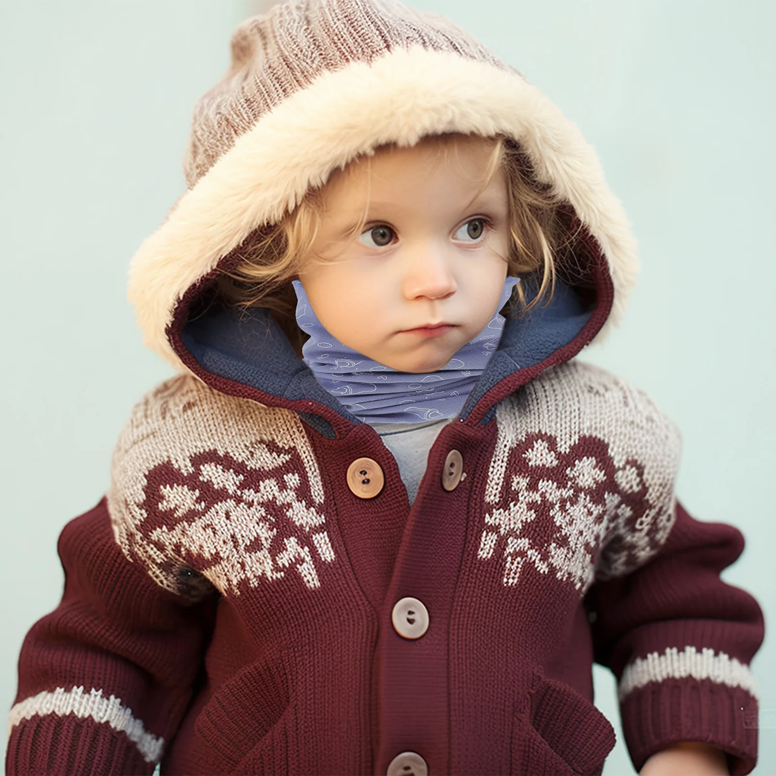 

Winter Warm Scarf for Kids Rabbit Cashmere Neck Gaiter Cold Protection Kids Scarf Lovely Cartoon Neckerchief Warm Neckerchief