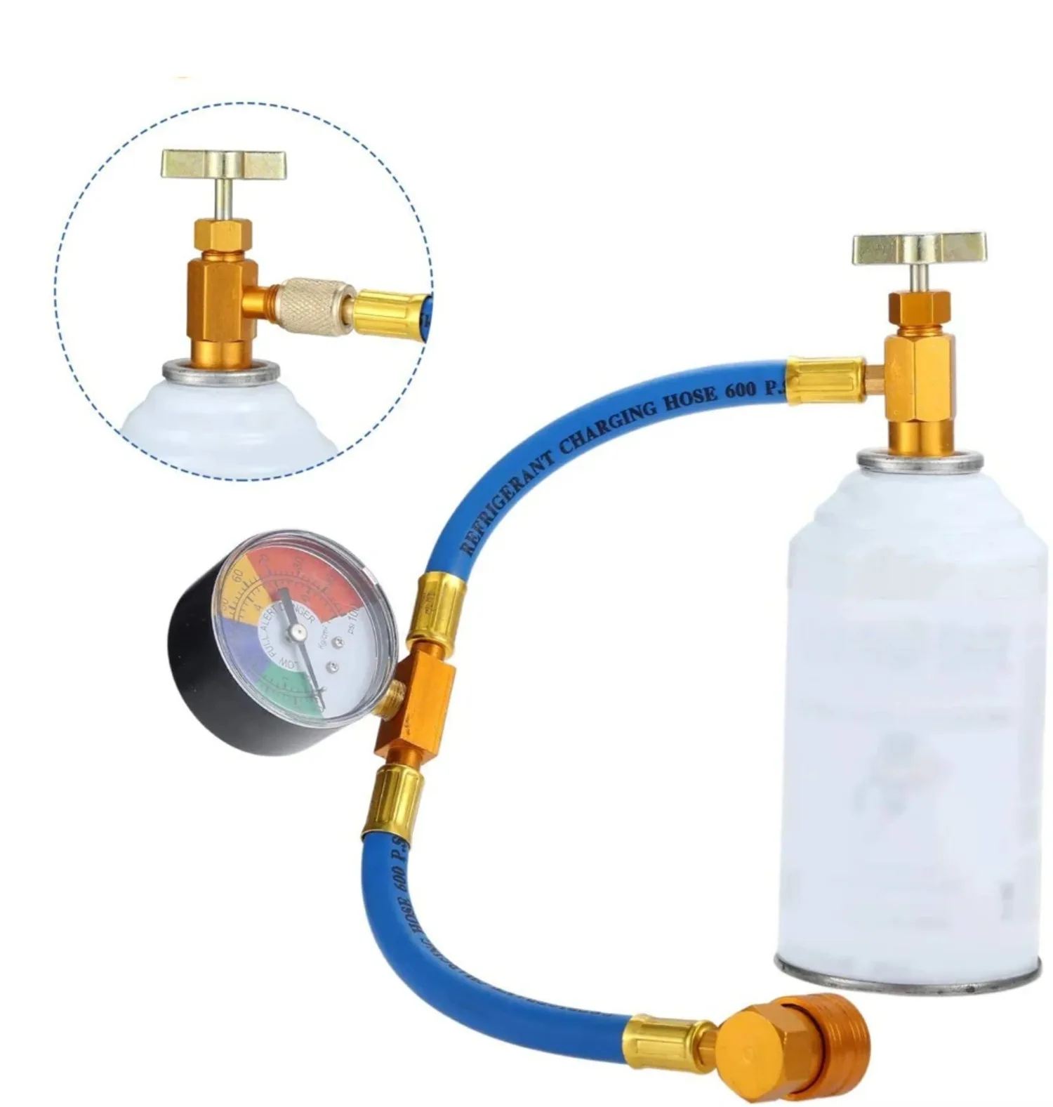 

Freon r134a Комплект автомобильных шлангов для заправки кондиционера, сердечник клапана кондиционера низкого давления r134a, инструменты для цилиндра хладагента