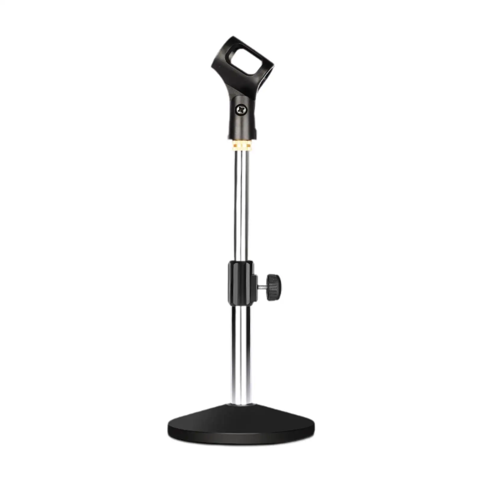 Desk Microphone Stand Disc Base Adjustable Height Easy to Use Sturdy Parts Professional Mic Support for Live Meetings Studio