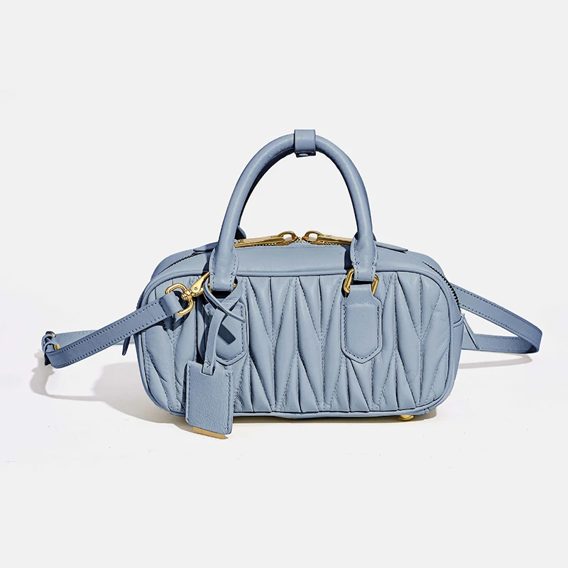Luxe merkontwerp damestassen echt leer dameshandtassen mode gouden slot schoudertassen vrouw naaien vierkante crossbody tassen
