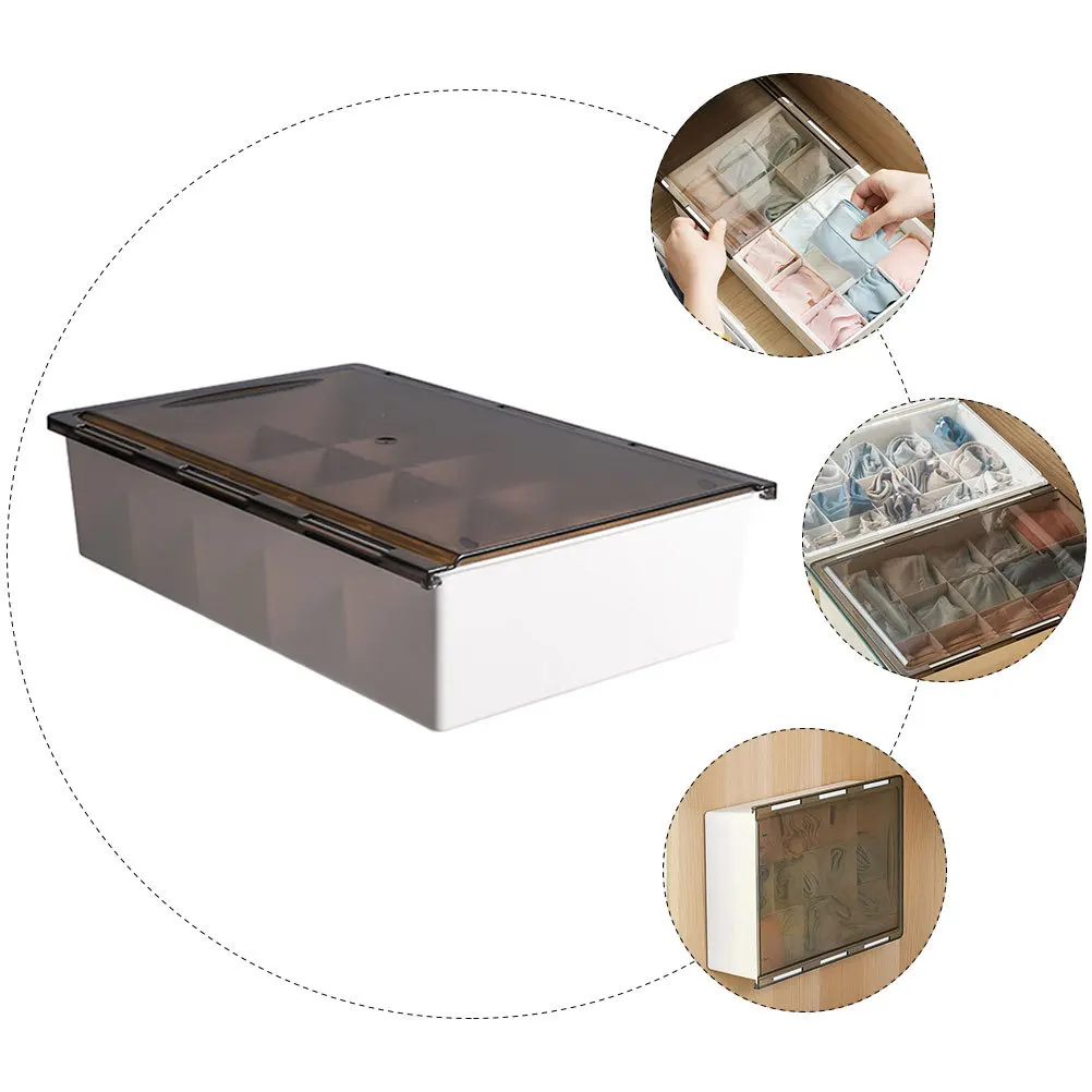 

1pc Drawer Style Underwear Storage Box Premium Organizer For Socks Bra Closet Sundries Multiple Grids Container Basket With Lid
