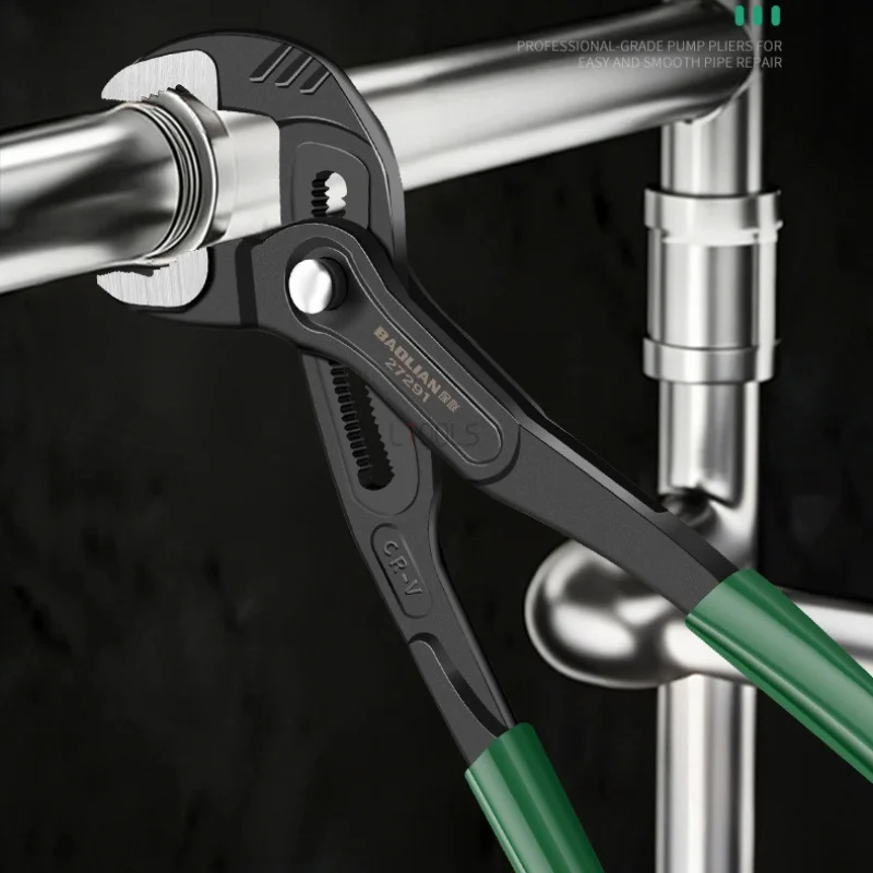 Multifunctional Water Pump Pliers Quick-Release Plumbing Pliers Pipe Wrench Adjustable Water Pipe Clamp Pliers Household Tools