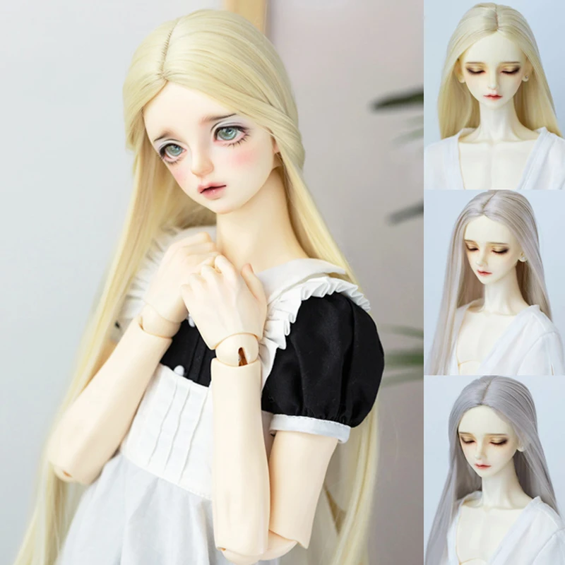 

D04-A2024 children handmade toy 1/4 1/3 Doll BJD/SD Accessories wig High temperature silk mid length straight hair 1pcs