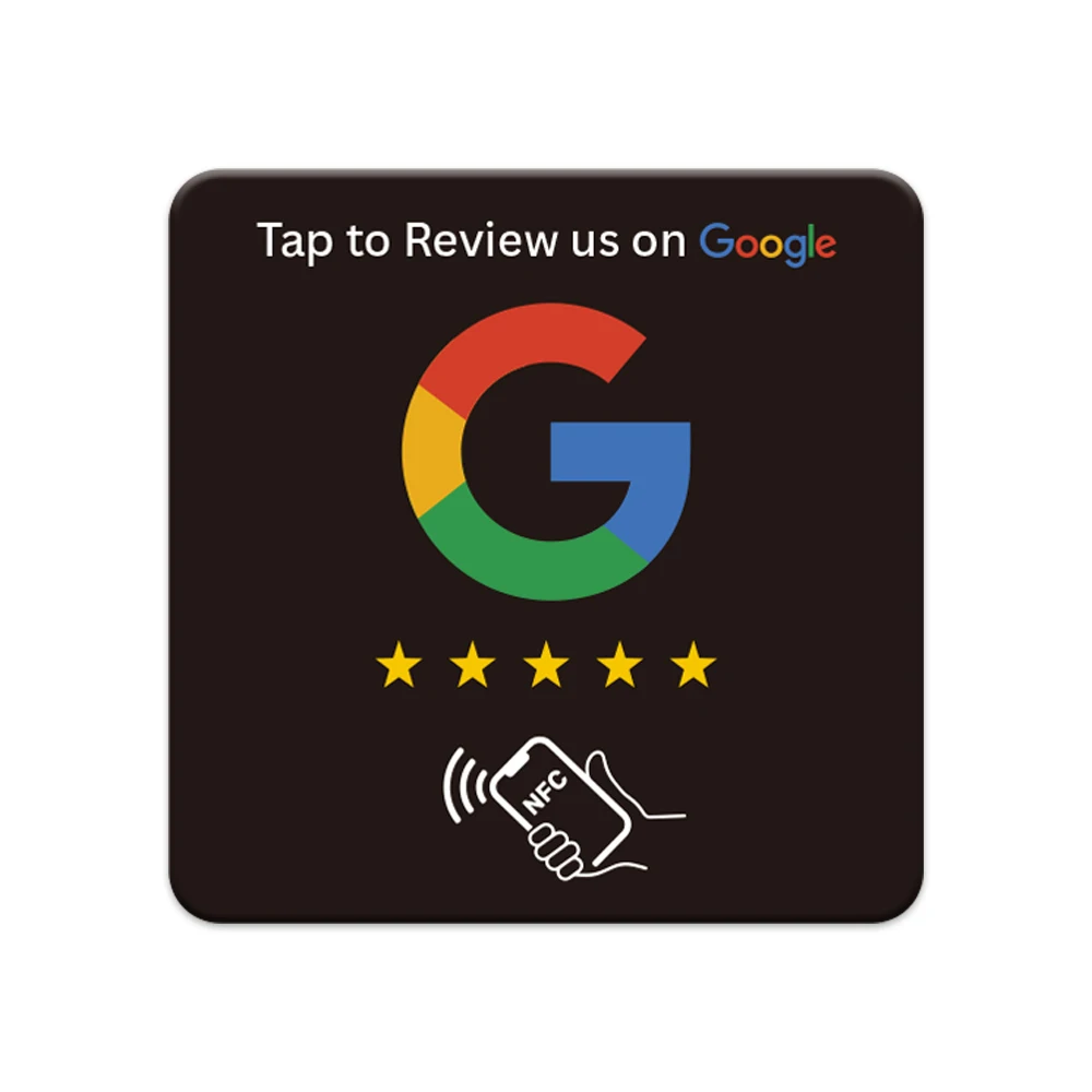 NFC Chip Plate Instagram TikTok Google Acrylic Epoxy Table Sticker Multilingualism Square PVC NFC Google Review Card
