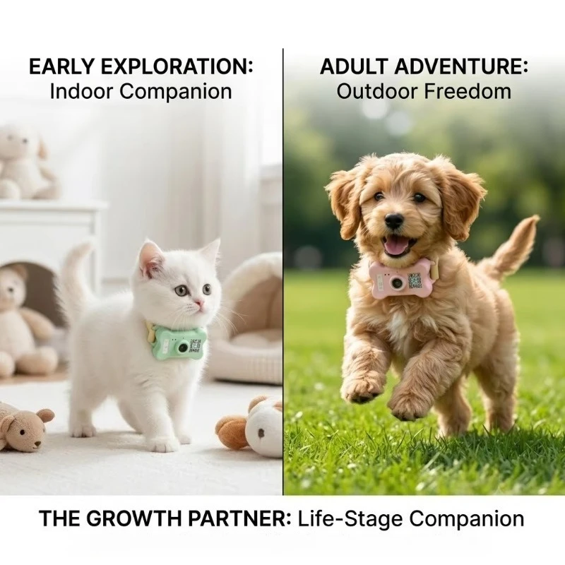 Smart Pet Collar Camera Real-time GPS Tracker IP66 Waterproof 2MP Live View Behavior Correction Vibration Training