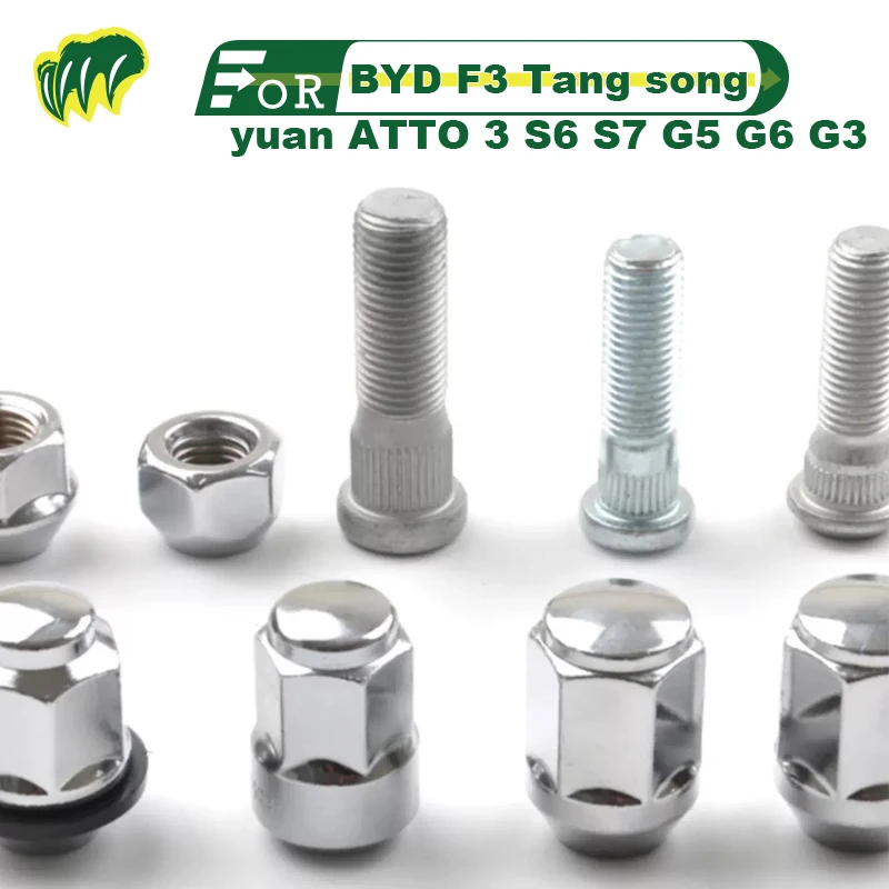 

1 PIECE For BYD F3 Tang song qin yuan ATTO 3 S6 S7 G5 G6 G3 Tire Screws Wheel Hub Nuts End Nut Wheel Nut Wheel Bolts