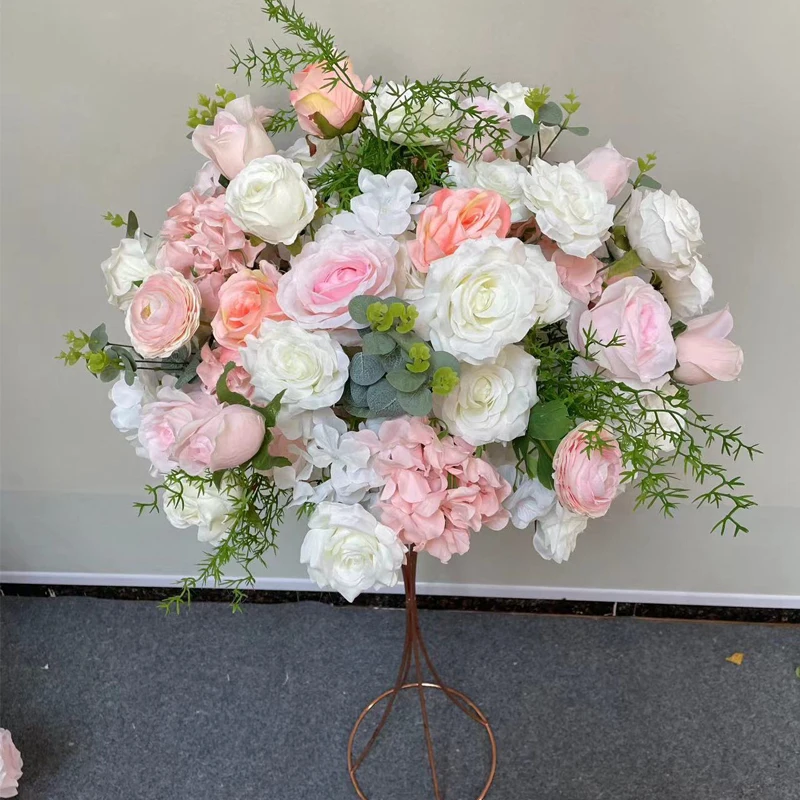 

White Rose Flower Ball Wedding Decor Table Centerpieces Flower Decor Accessories Floral Arrangement Event Prop