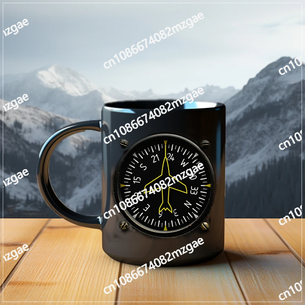 Aircraft Instrument Panel Pattern Coffee Ceramic Mug Airplane Enthusiast Birthday Gift Boys Water Cup Funny Mug