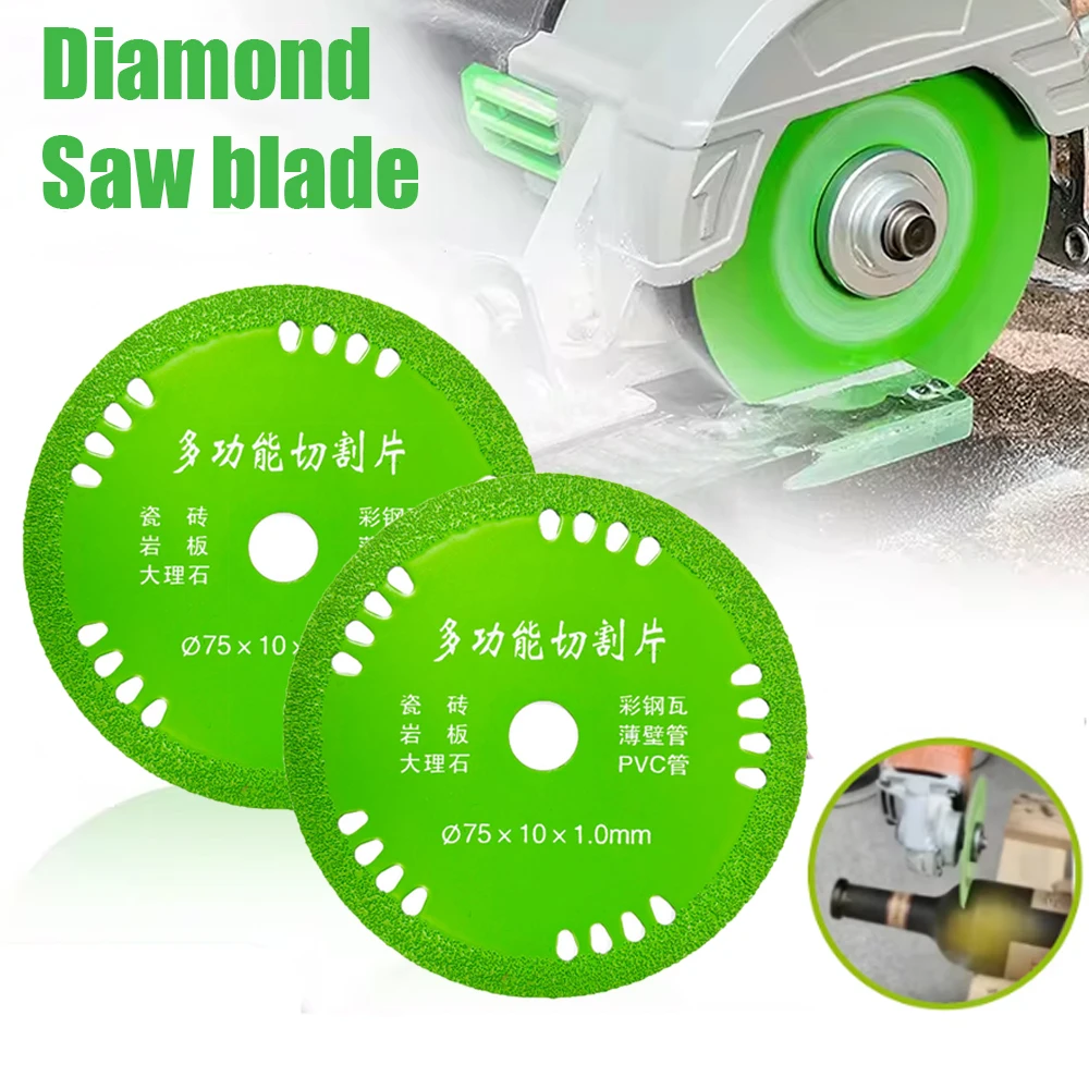 75 mm Glas-Trennscheiben, Diamant-Sägeblatt, zum Schneiden von Glas, Jade, Marmor, Fliesen, Handwerkzeug, Mini-Winkelschleifer, 7,6 cm Schnittplatte, Schleifen