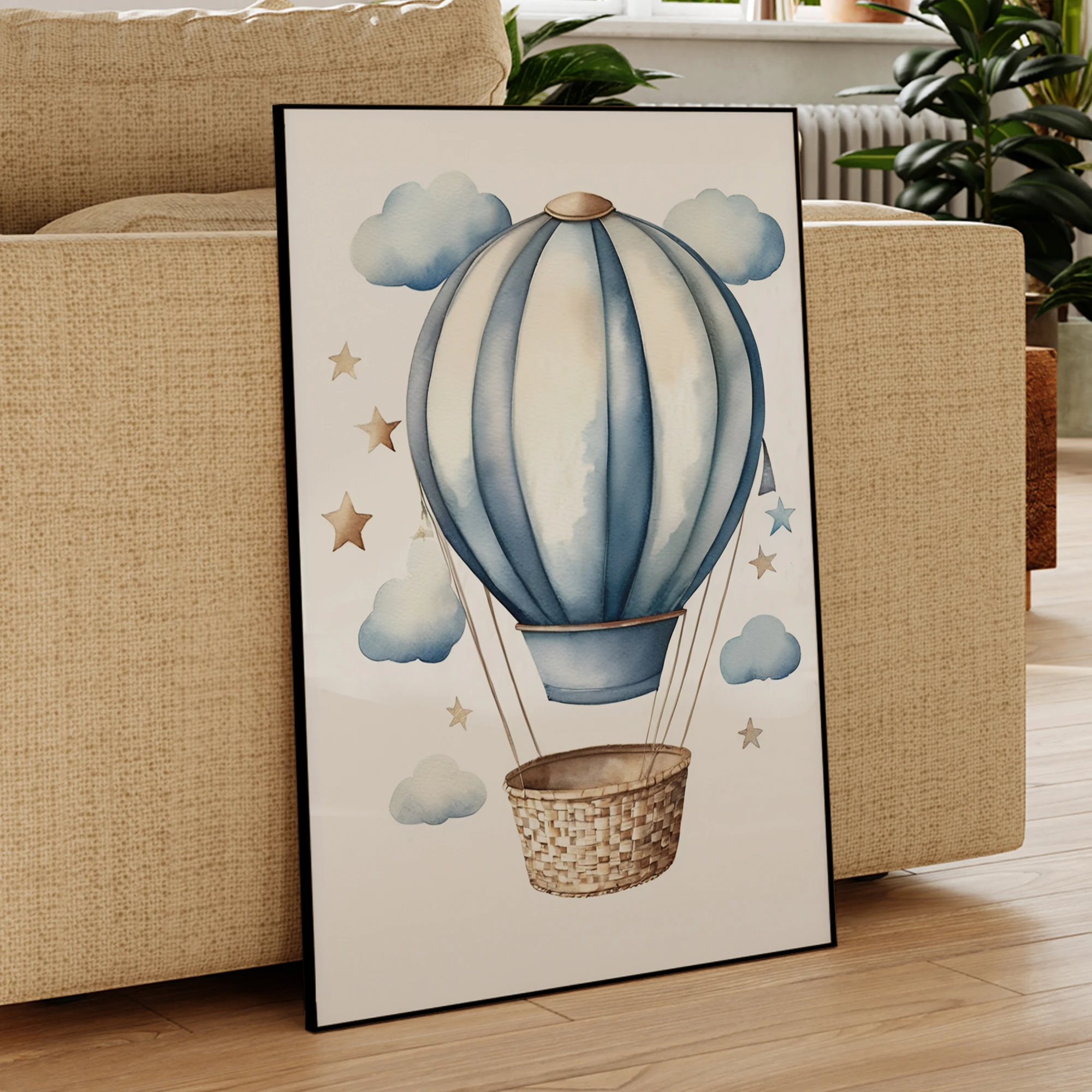 Cartoon Children Airplane Helicopter Hot Air Balloon Wall Art Prints Canvas Painting Poster Picture For Living Room Home Decor