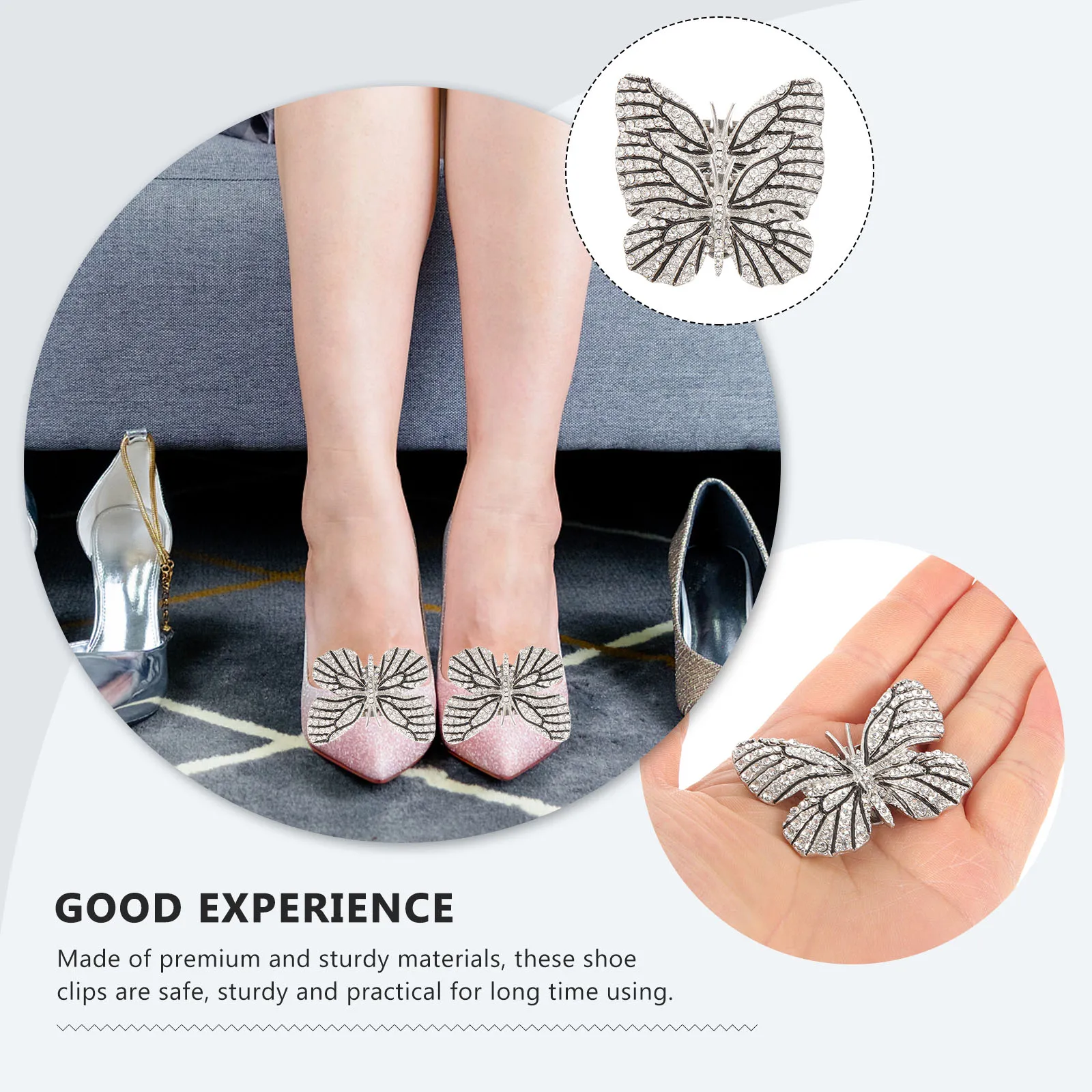 

Rhinestone Butterfly Shoe Clips Decorative Buckles for Wedding Party Dresses Shoes Pumps Heels Jewelry Bridal Accessories
