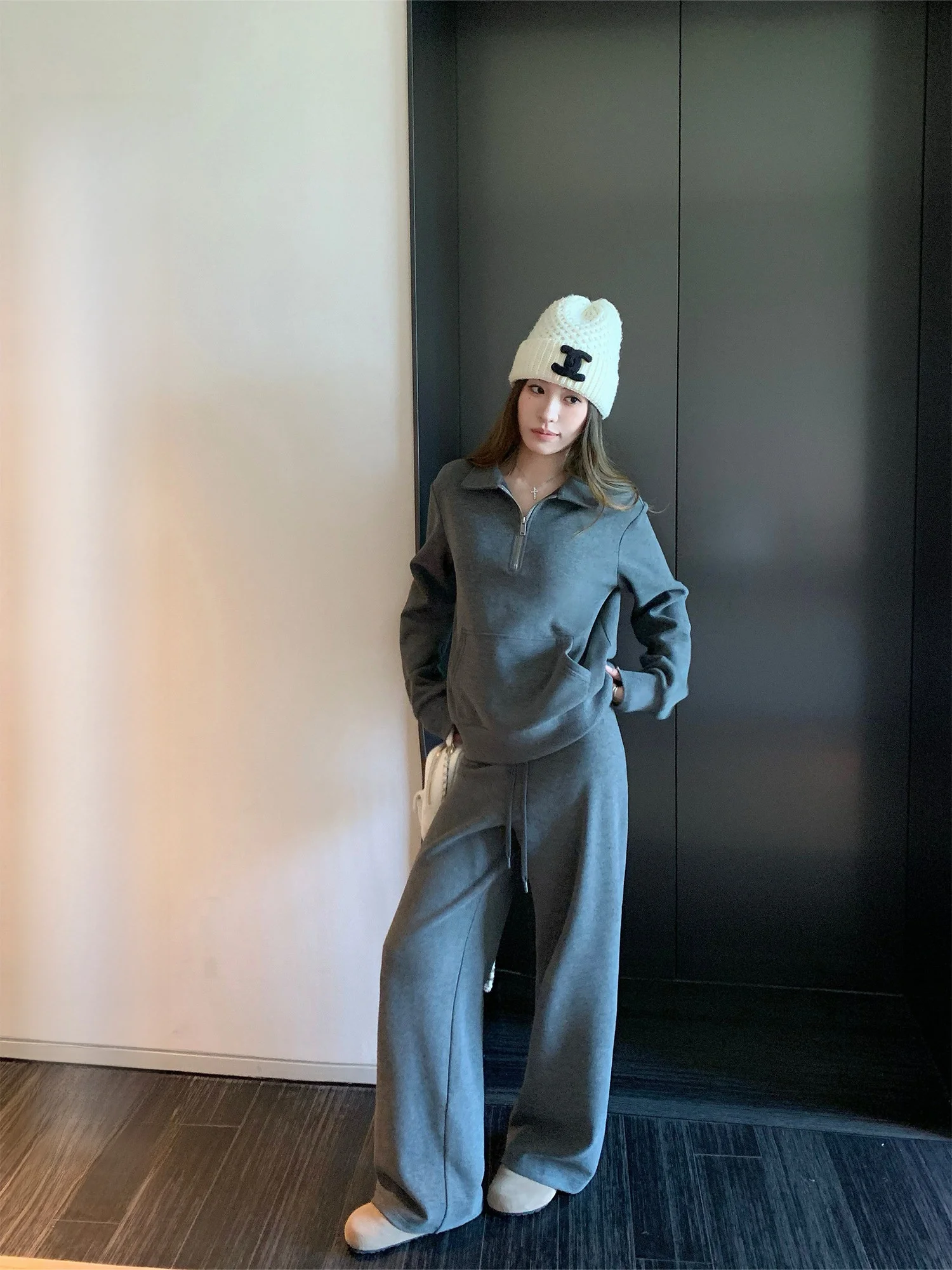 

Женская толстовка Hhi Simple Hoodie: свободный крой, повседневный стиль, универсальный топ с молнией, осенняя одежда, удобная, с длинными рукавами