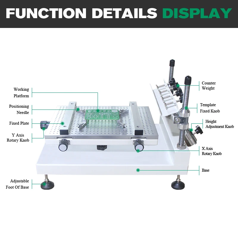 PTR-A320 Solder Paste Printer 30x40cm Aluminum Honeycomb Typomorphic High Precision Manual Pcb Solder Paste Printer For Smt Line