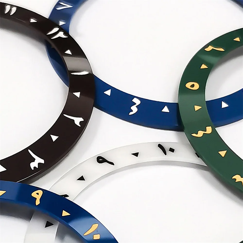 38/30.5mm Arabic Numerals Watch Bezel Insert Ceramic Ring Replacement Inserts Bezels Repair Part