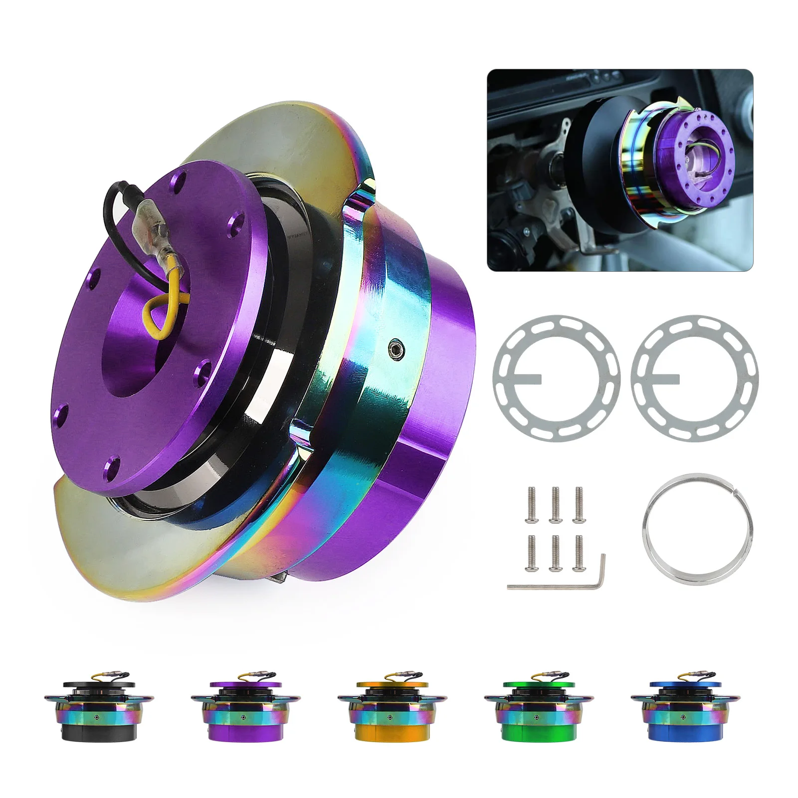 

Brand New Universal Car Aluminum Quick Release Hub Adapter 70mm Boss Kit Racing Steering Wheel Hub Adapter Boss Kit