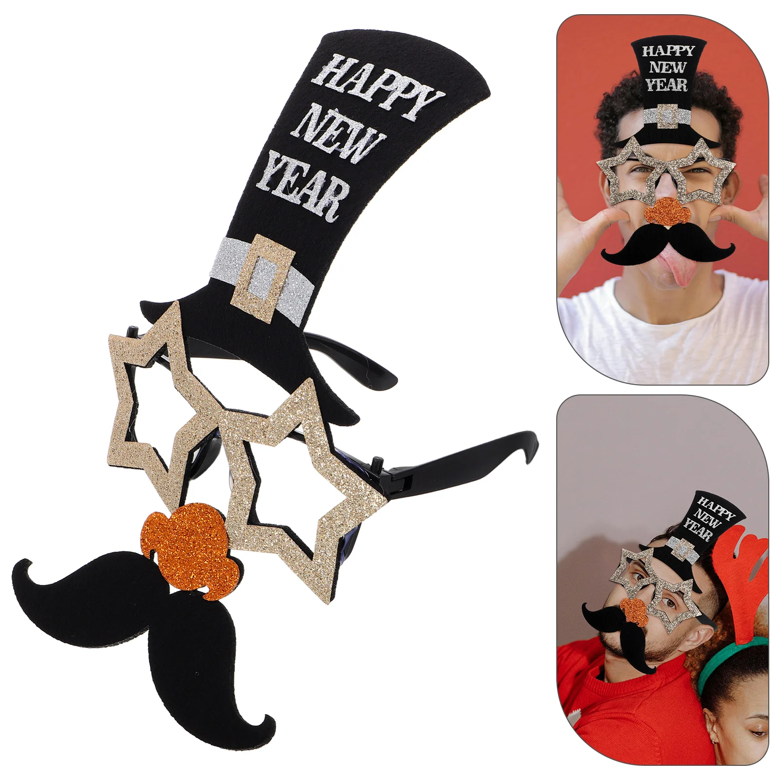Gafas decorativas de Nochevieja, tocados, decoraciones creativas, fiesta de plástico para accesorios de fotografía, hombre tiene