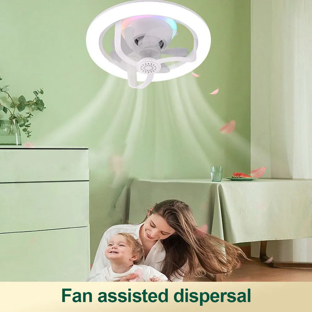 Imagem -06 - Ventilador de Teto Inteligente com Controle Remoto 360 ° Rotativa Led Luz E27 Luz Home Light Bedroomtop Luz 85265v