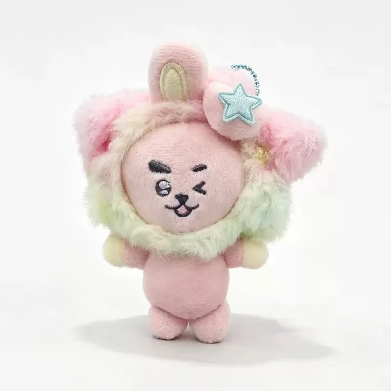 Galaxy Tie‑Dye Series Plush Keychain, Cute Cartoon Star Hood Stuffed Doll, Soft Bag Pendant Ornament, Holiday Birthday Gift