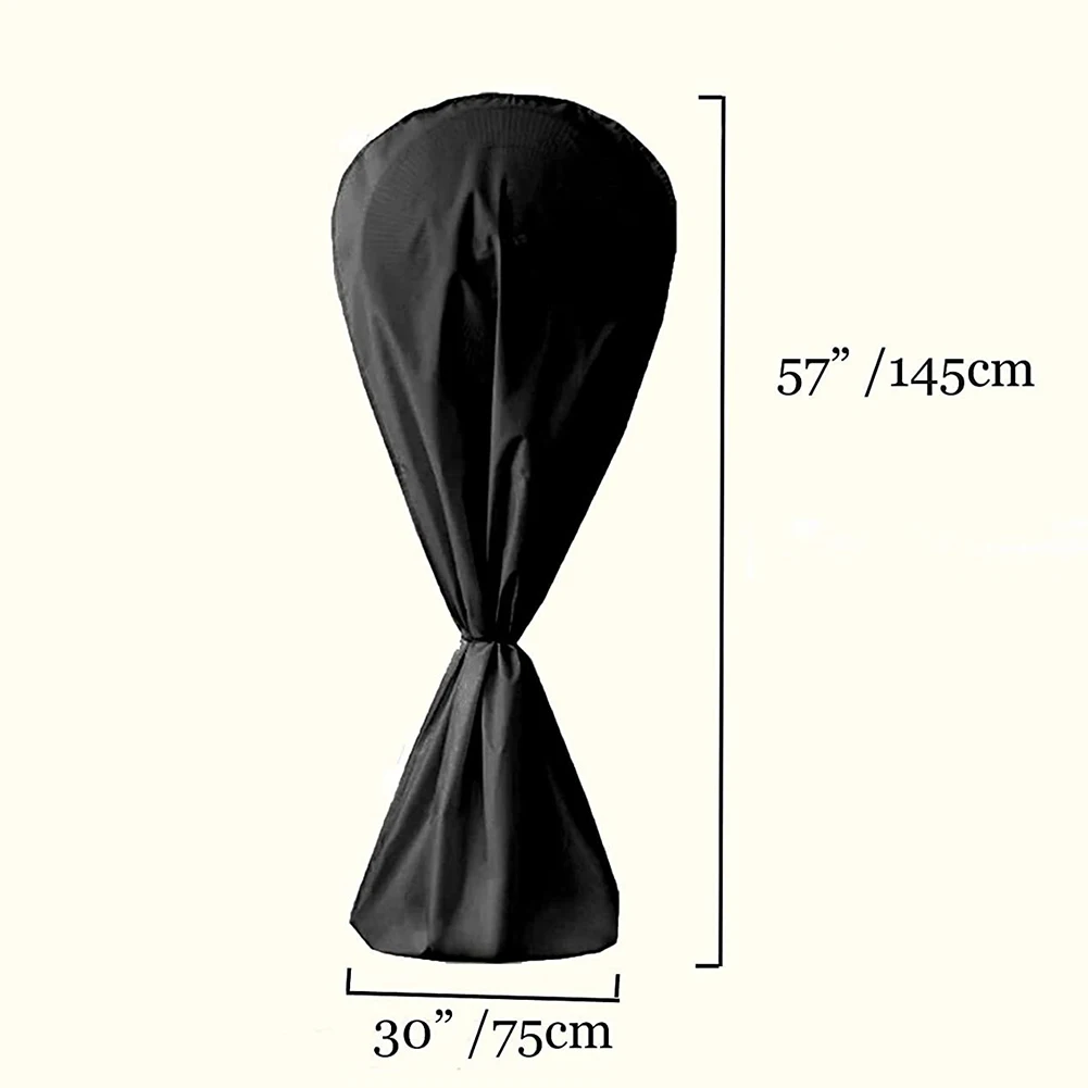 210D Oxford Cloth Black Fan Cover Fan Covers Outdoor Waterproof Water Proof Fan Dust-Proof Fan Cover 57x30 Inch/145x75cm