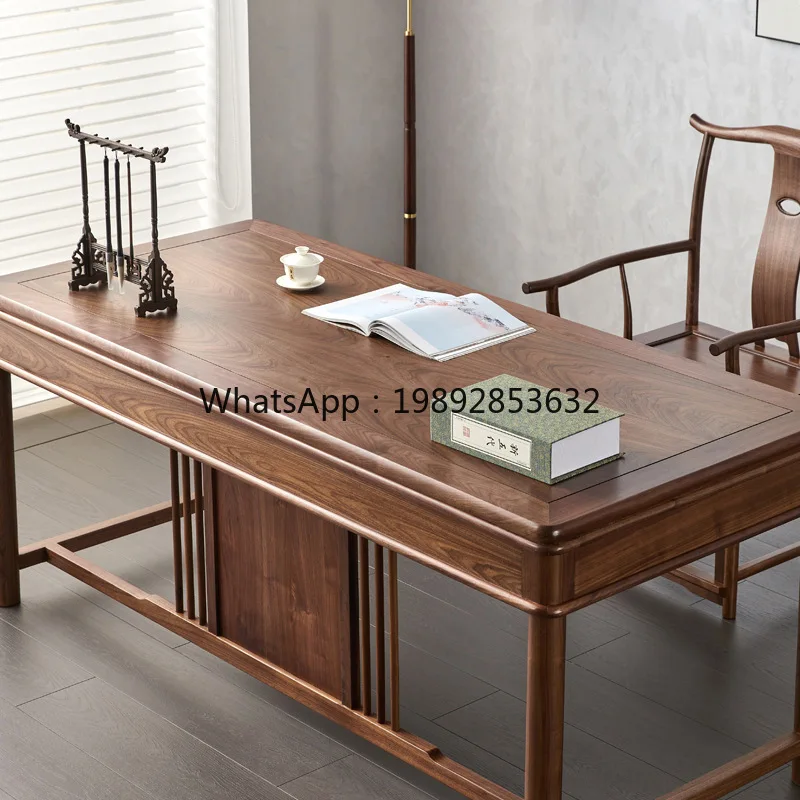 YFY New Chinese Style Black Walnut Wood Desk   Calligraphy Desk Painting Table Calligraphy and Painting Desk Study Room