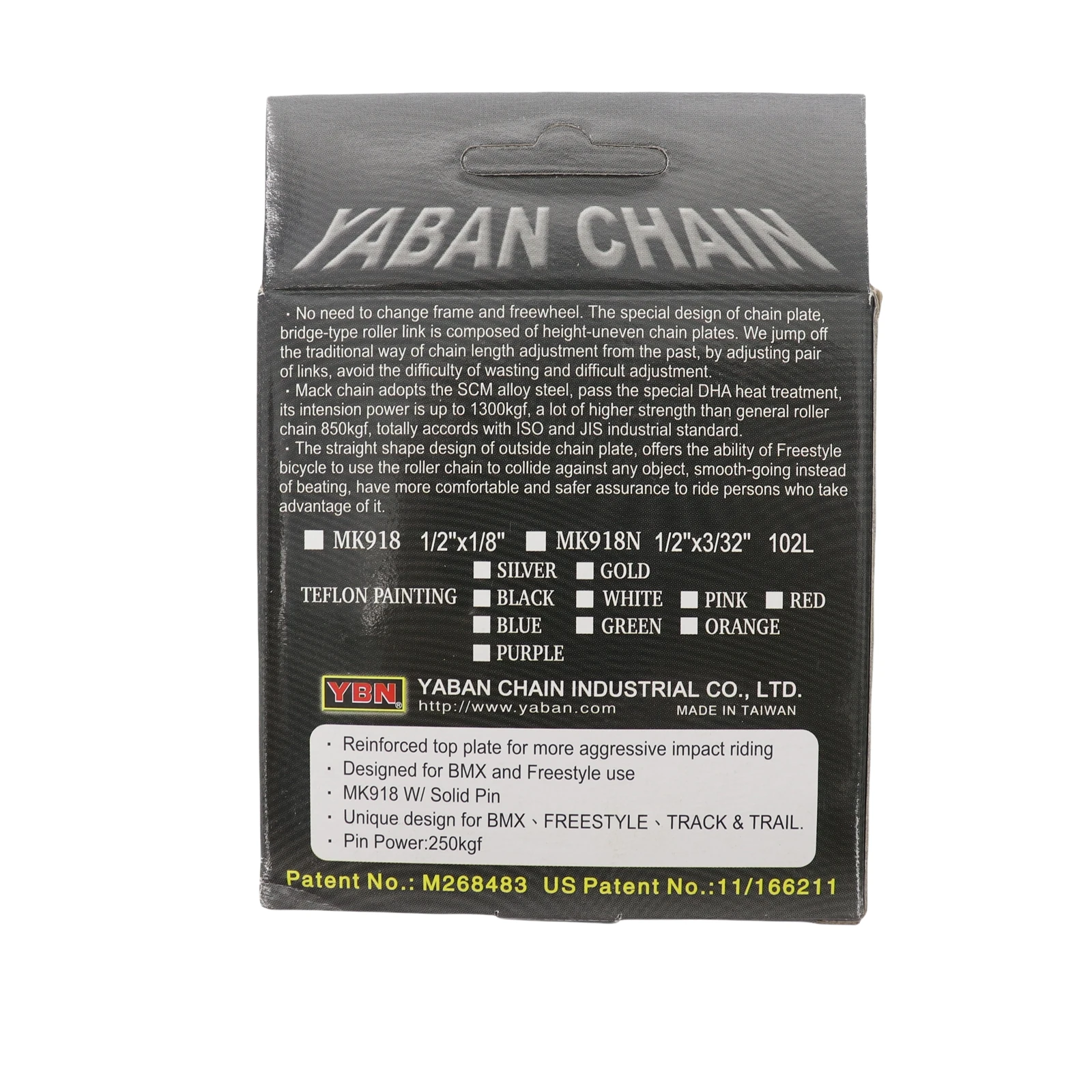 YBN BMX Single Speed Half-Link Chain Heavy Duty for Freestyle Fixie Track Bike Dirt Jump, Street 1/2