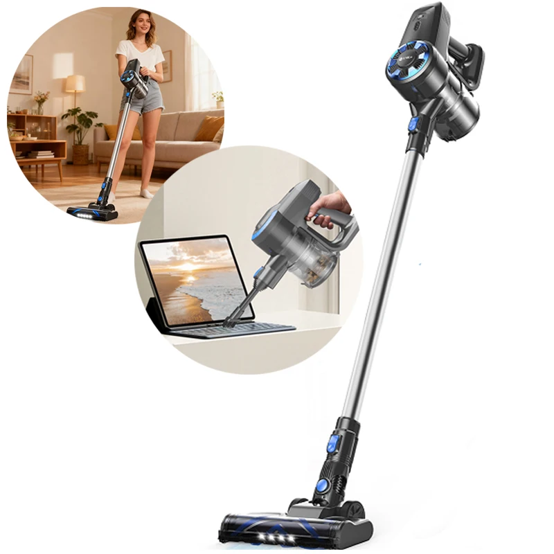 

2 in 1 Cordless Vacuum Cleaner Rechargeable Lightweight Stick Smart Dust Sensor for Desktop Sofa Floor Carpet Hair Car Cleaning