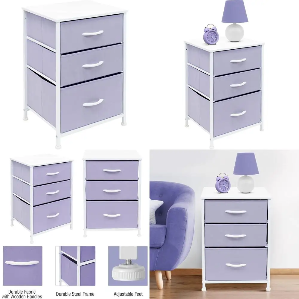 

3-drawer metal storage chest for bedroom, hallway, closet, and office organization