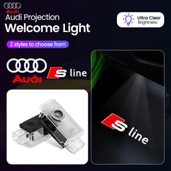 2Pcs Car Door Projector Logo Lamp Welcome Lights For Audi S Line RS quattro S4 S3 S5 S8 S7 S6 RS A6L A4L Q3 A3 Q7 A5 A8L A4 Q2