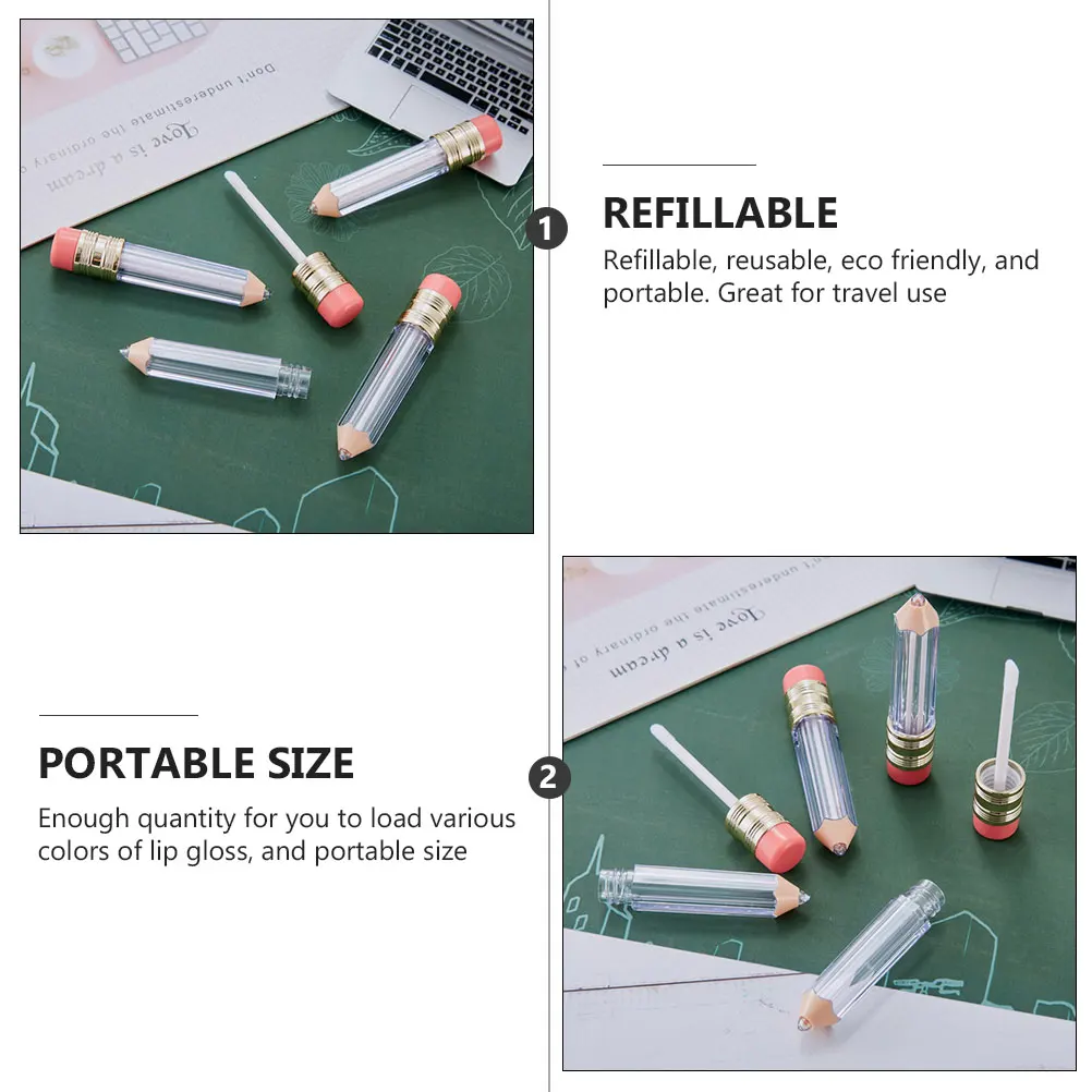 

20Pcs Refillable Lip Gloss Tubes Pencil Style Empty Containers for DIY Lip Oil Samples Compact Size Ideal for Gift Making and on
