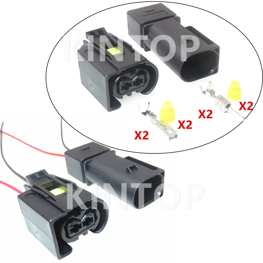 1 Set 2 Pins Auto Shock Absorber Socket AC Assembly For VW BMW 50290937 9441292 09441261 Car Ignition Coil Waterproof Connector