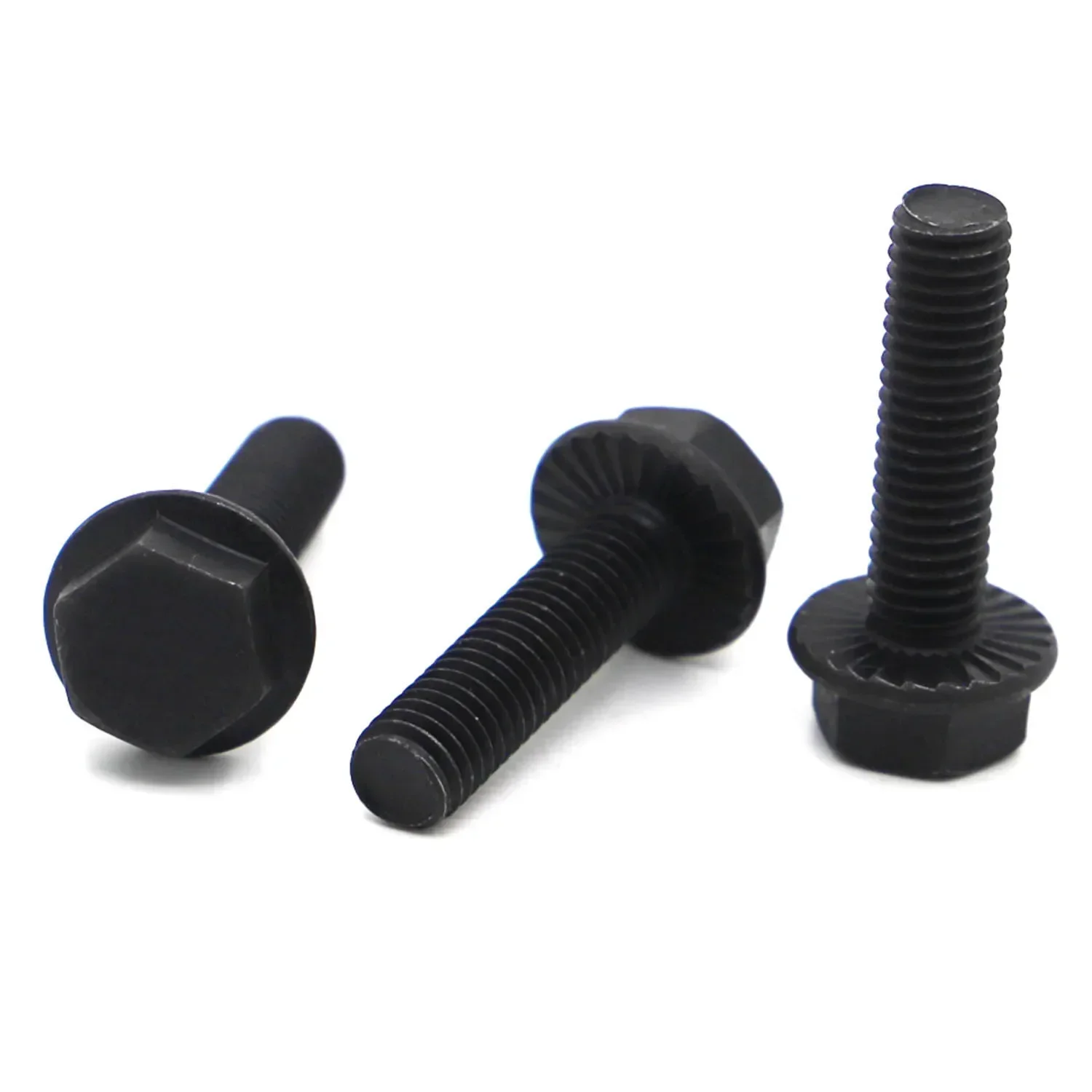 M5 M6 M8 M10 M12 Black Grade 10.9 Steel Hexagon Flange Bolts With Tooth Anti-slip Screw GB5789