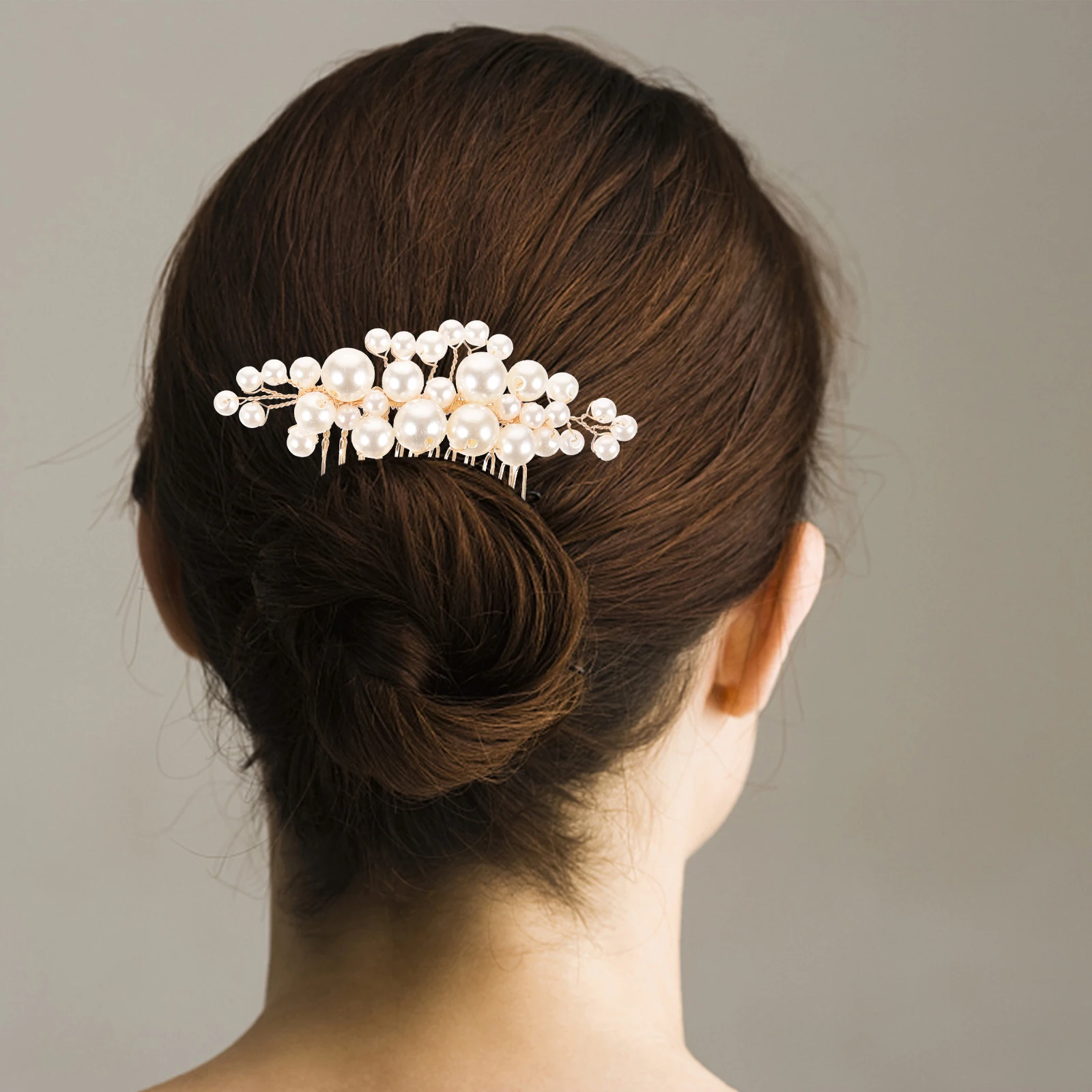 

7 Pcs Women Girls Handmade Wedding Hair Comb Headband Headpiece for Decoration Metal